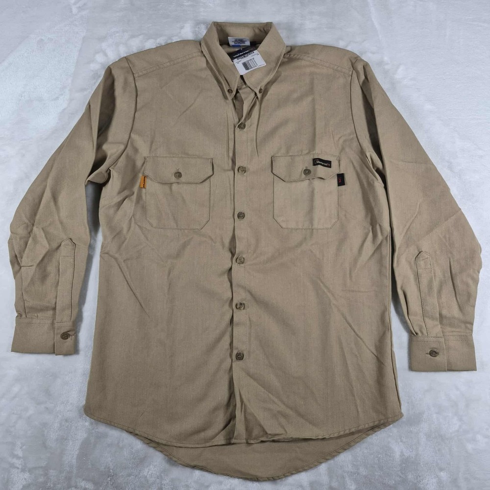Workrite FR Nomex Jacket Men's 42R Beige‎ Shacket Workwear Fire 2112 CAT2 NWT